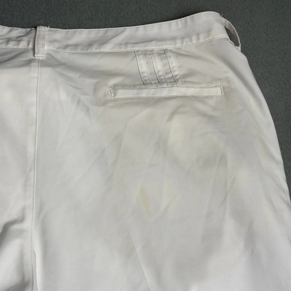 Adidas Mens Climalite Golf Pants White Flat Front Performance Trousers 42x30